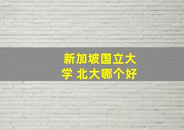 新加坡国立大学 北大哪个好